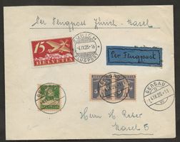 Flugpost 1925 Zürich Basel Gersau Luftpost