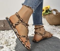 Leoparden Sandalen, Sommer-Look, Gr. 38, neuwertig
