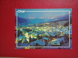 Chur Graubünden Winter Nachtaufnahme