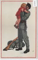 Soldat mit Kind - Nationalspende, Don National - Litho