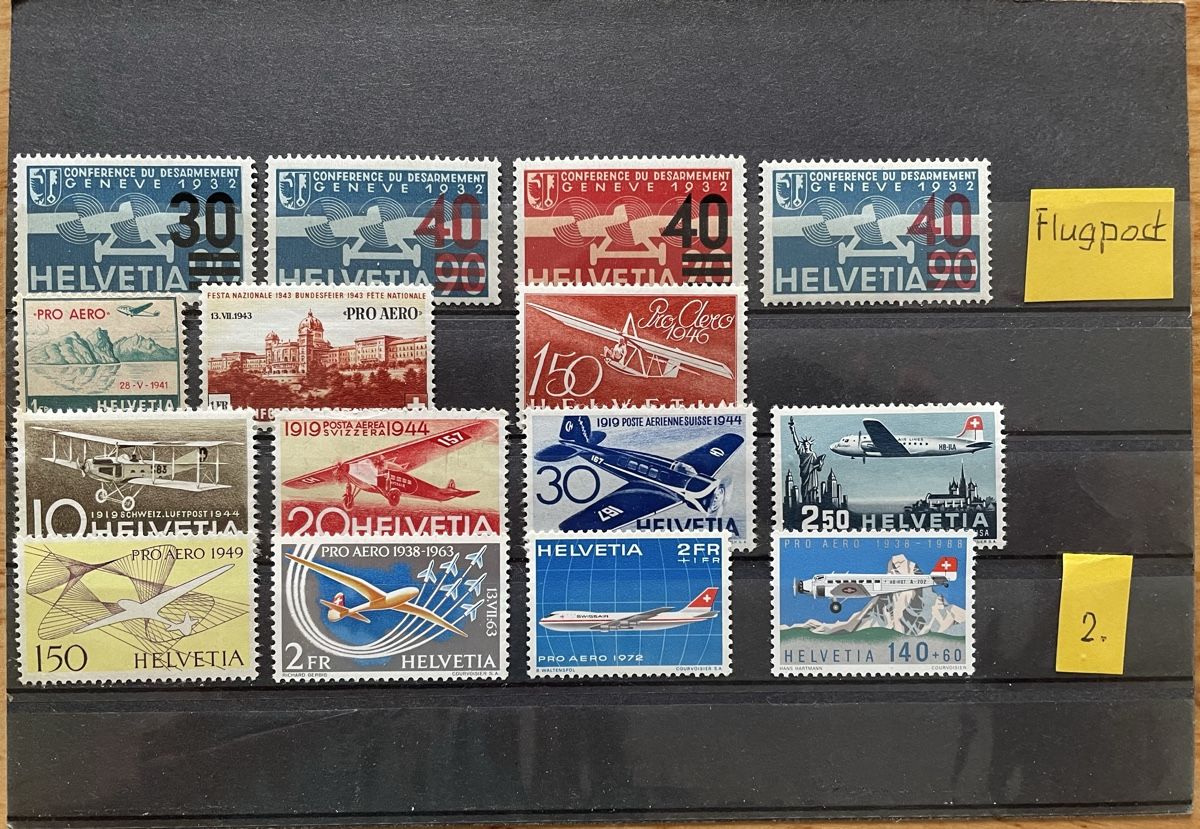 Tutti i francobolli: CH Flugpost ** siehe Abbildungen – Nuovo (secondo la descrizione) da Rorschach venduto da Ziltenera 2