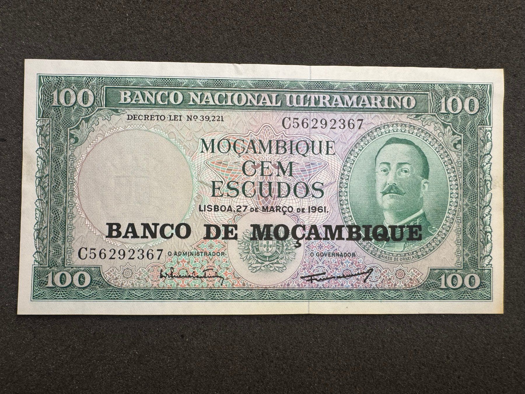 Banconote: 100 Escudos Mosambik Banknote 1961 unc. – Usato da Reitnau venduto da tb-muenzen