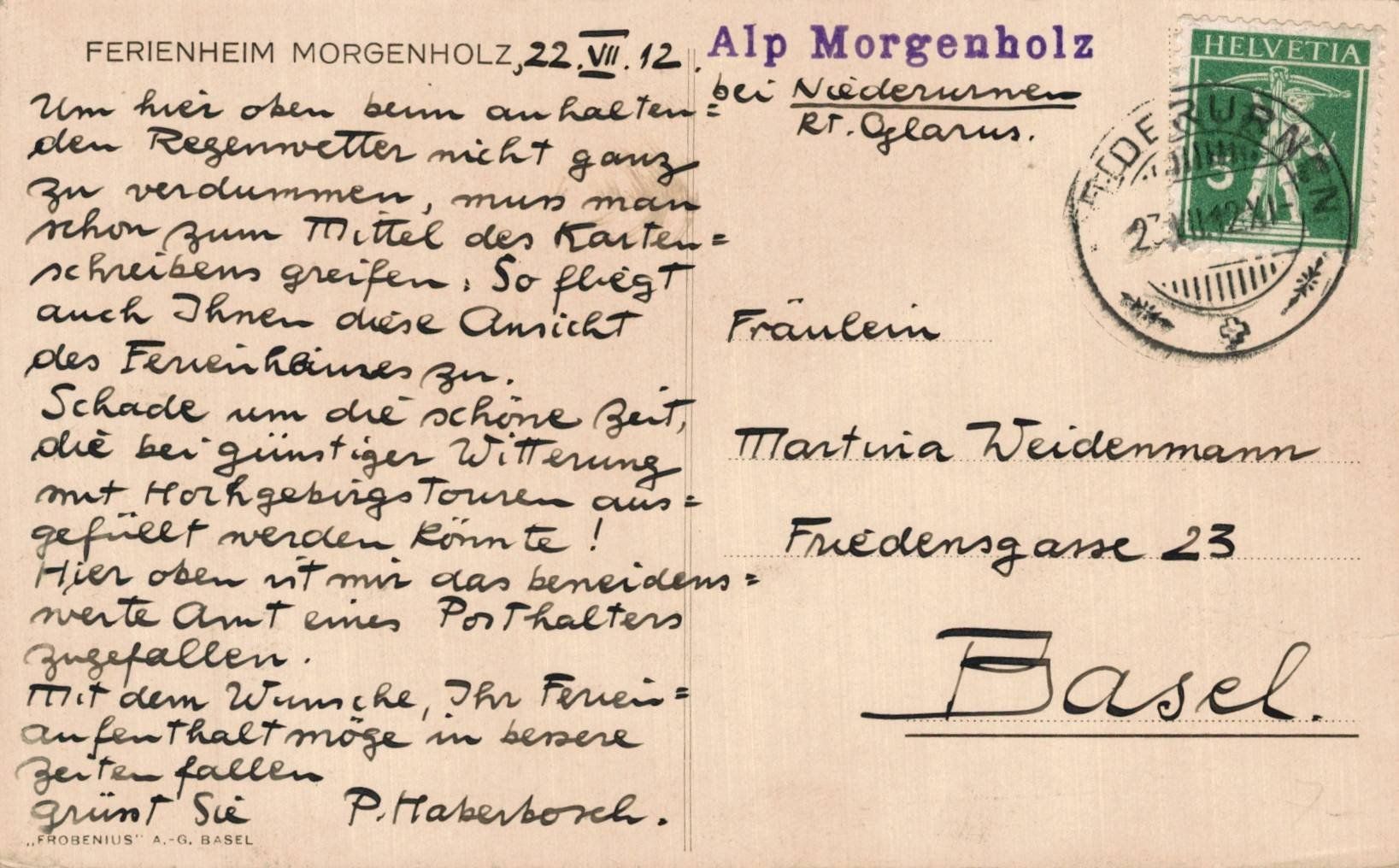 Cartoline postali: Alte Ansichtskarte Ferienheim Morgenholz – Usato da Oberkirch LU venduto da sa_kr 1