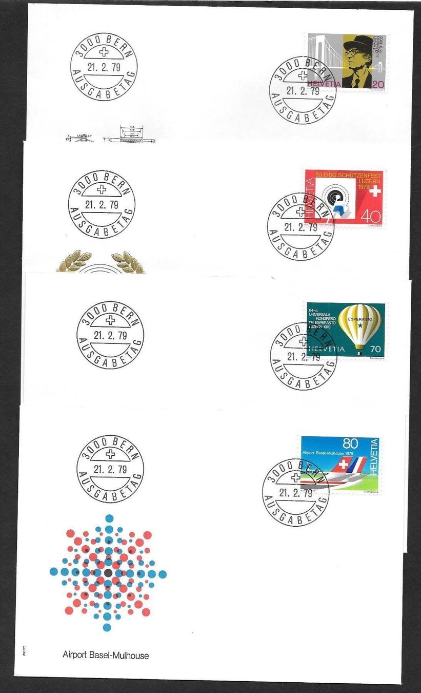 Tutti i francobolli: 4 FDC 622-625 Serie Einzelmarken ET 21.2.1979 – Nuovo (secondo la descrizione) da Olten venduto da clotaldi