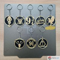 Hippogriff Keychain Black Gold 3D Printed