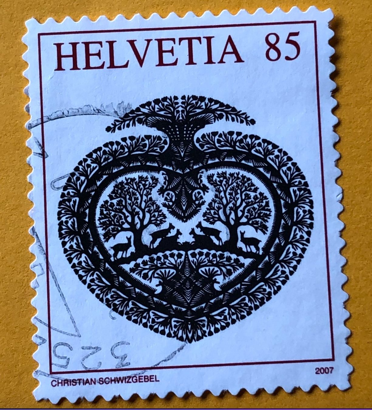 Alle Briefmarken: Nr.1250A Herz  GESTEMPELT Sondermarken 2007    – Gebraucht aus Aarau von Billa007