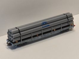 RhB Rungenwagen Alusuisse Rohre Spur N