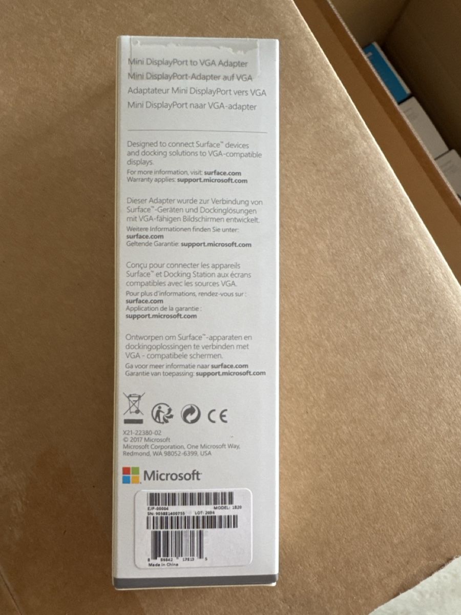 Microsoft Lecteurs & Adaptateurs: Microsoft Surface Mini DisplayPort to VGA Adapter – Neuf avec emballage d'origine à Berneck par Koenner.J 1