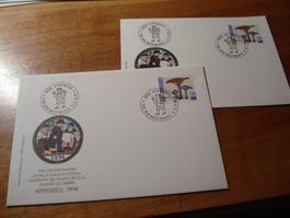 Tag der Briefmarke 1994,  Appenzell, Brief + Karte