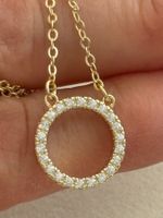 Luxus Elegante Zirkonia Kette Farbe : Gold /  weiss