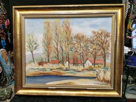 ANDRÉ PETTINEROLI (1902-1979)HUILE SUR PANNEAU SIGNÉE 1946