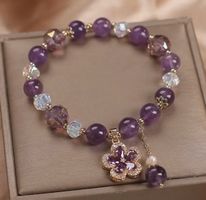 Armband aus natürlichem Amethyst mit unregelmässigen Kristal