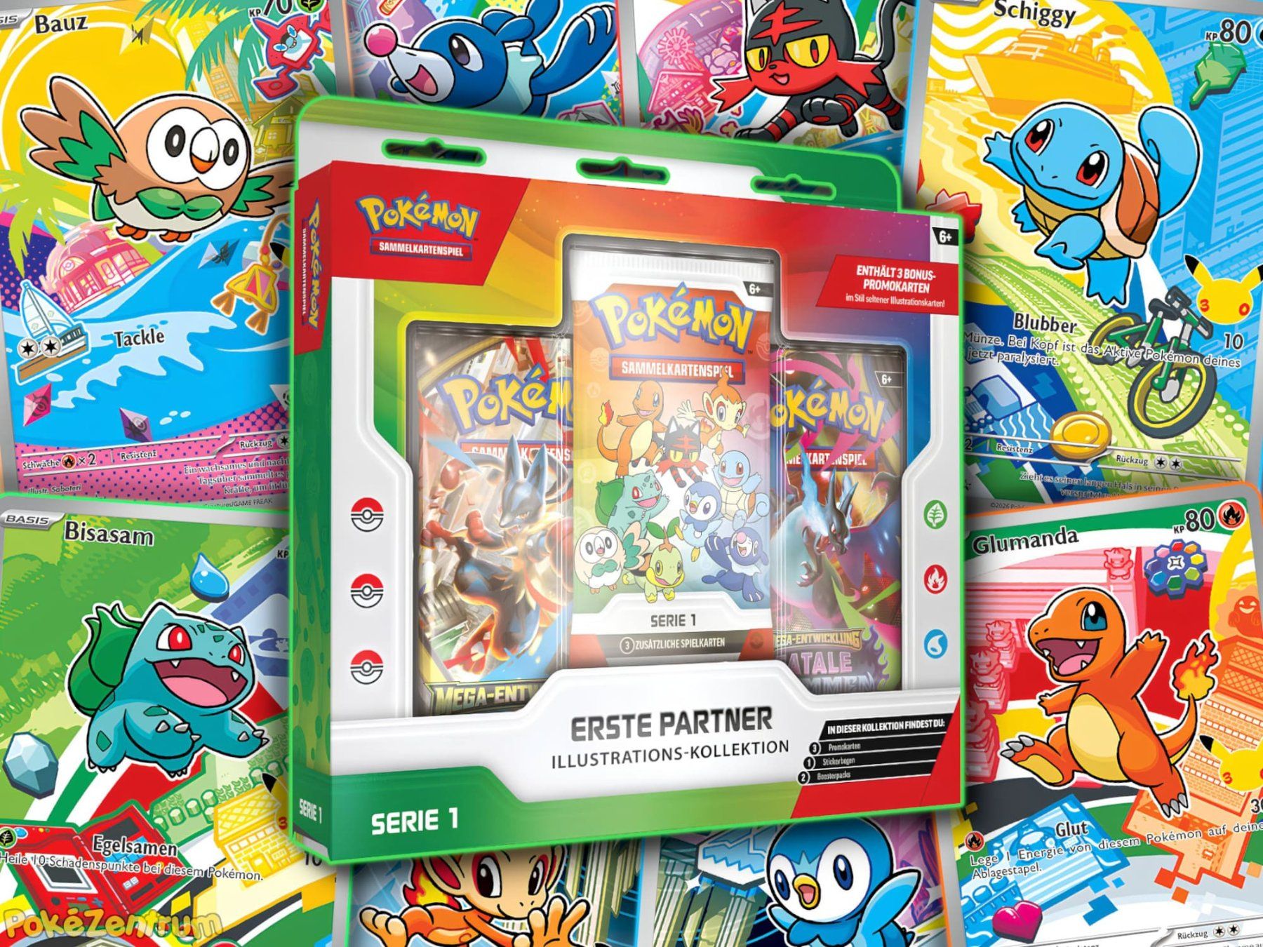 Pokémon Sammelbilder & Trading cards: Pokémon Erste Partner Illustrations Kollektion Serie 1 - DE – Neu und originalverpackt aus Gossau SG von Bummelz 7