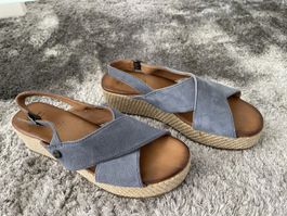 Damen Sandalen Gr.38/39 Echtes Leder Sommersandalen Bata TOP
