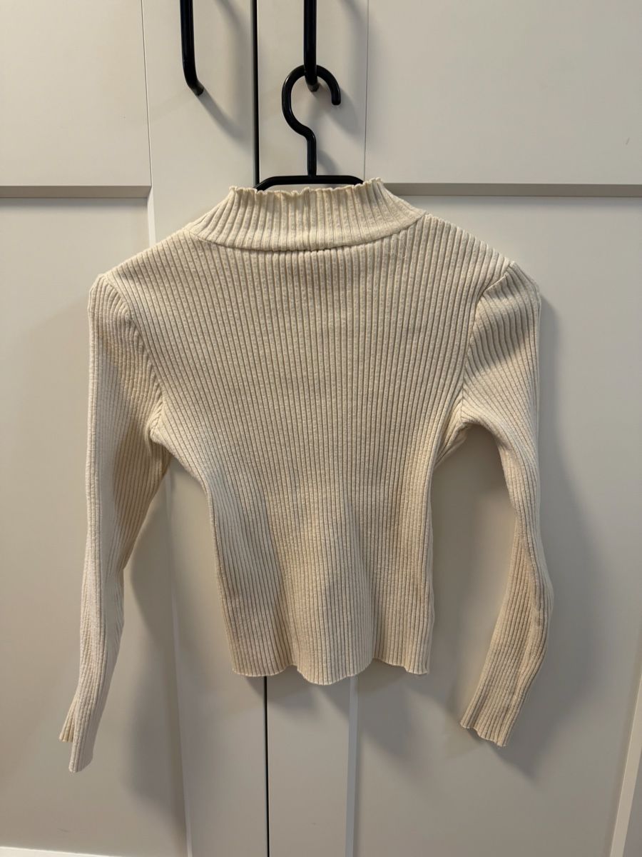 Zara Maglioni & Felpe: Zara Rippstrickpullover, Gr. S, Cremefarben, Winter Look! (5 – Usato da Bassersdorf venduto da Sandy456 5