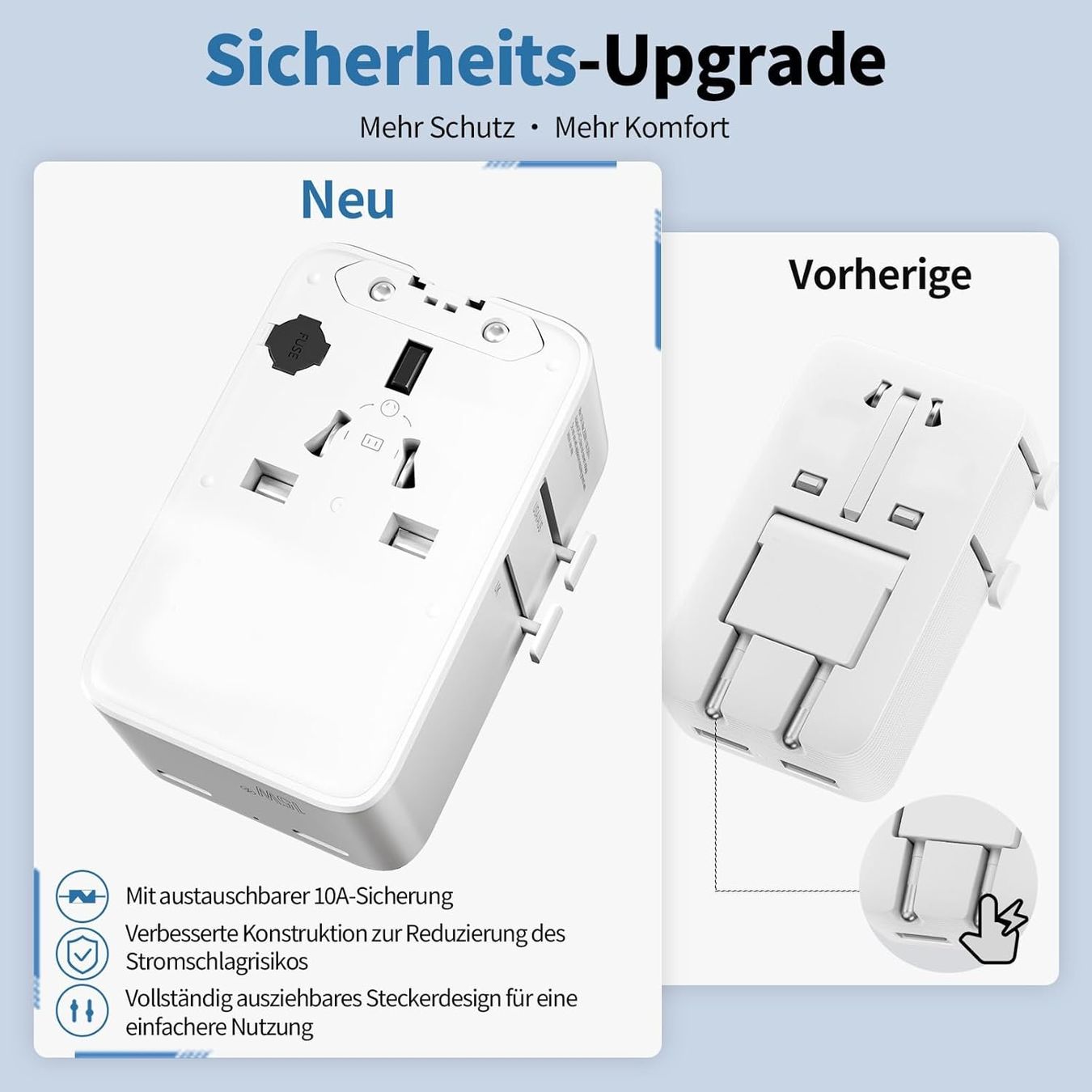 Unità & Adattatore: Universal Reiseadapter Weltweit USB-C USB-A 2500W – Nuovo e nell'imballaggio originale da Suhr venduto da SchnapperCH 4