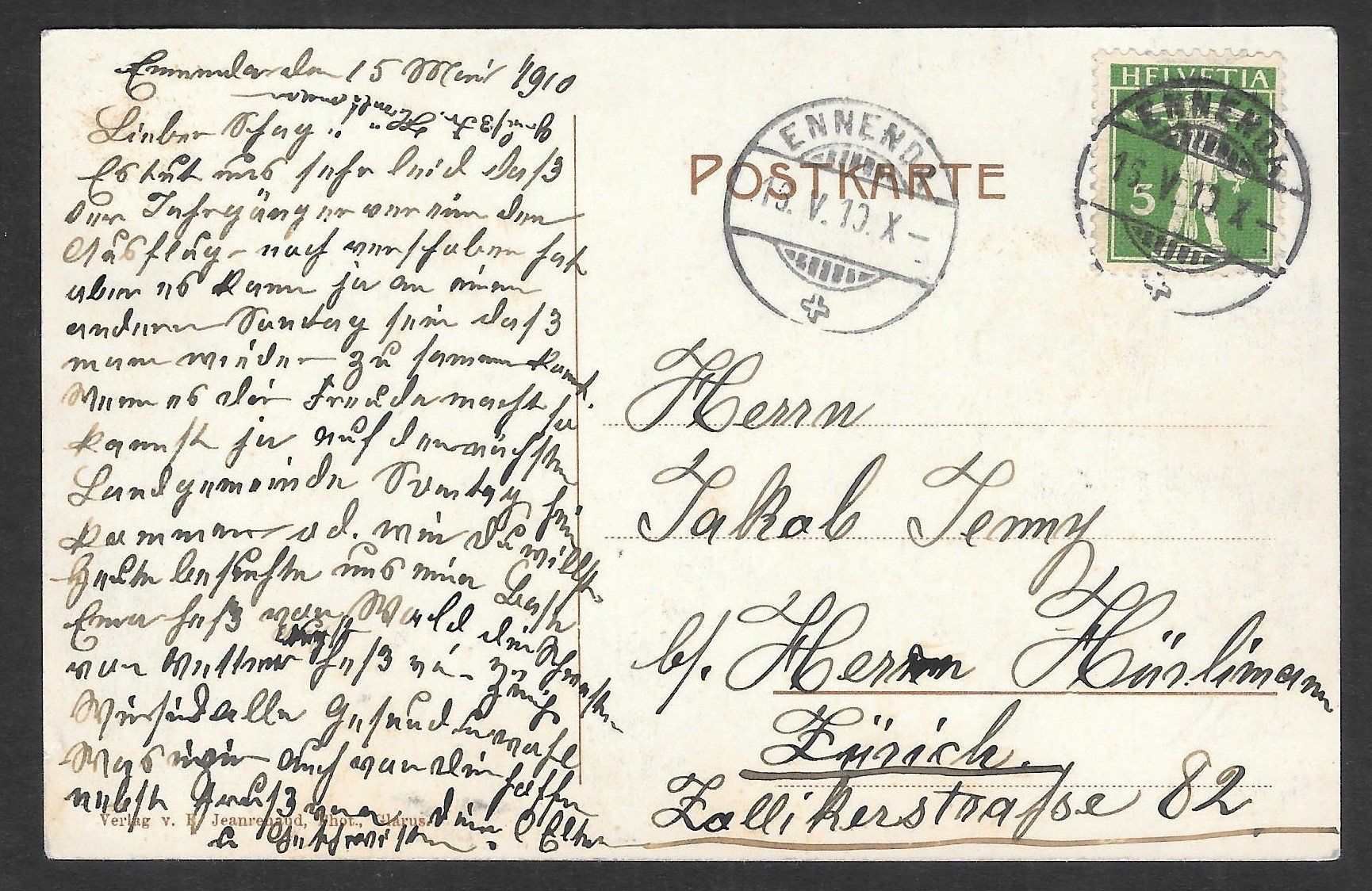 Cartes postales: Ennenda Oberdorf – D'occasion à Olten par clotaldi 1