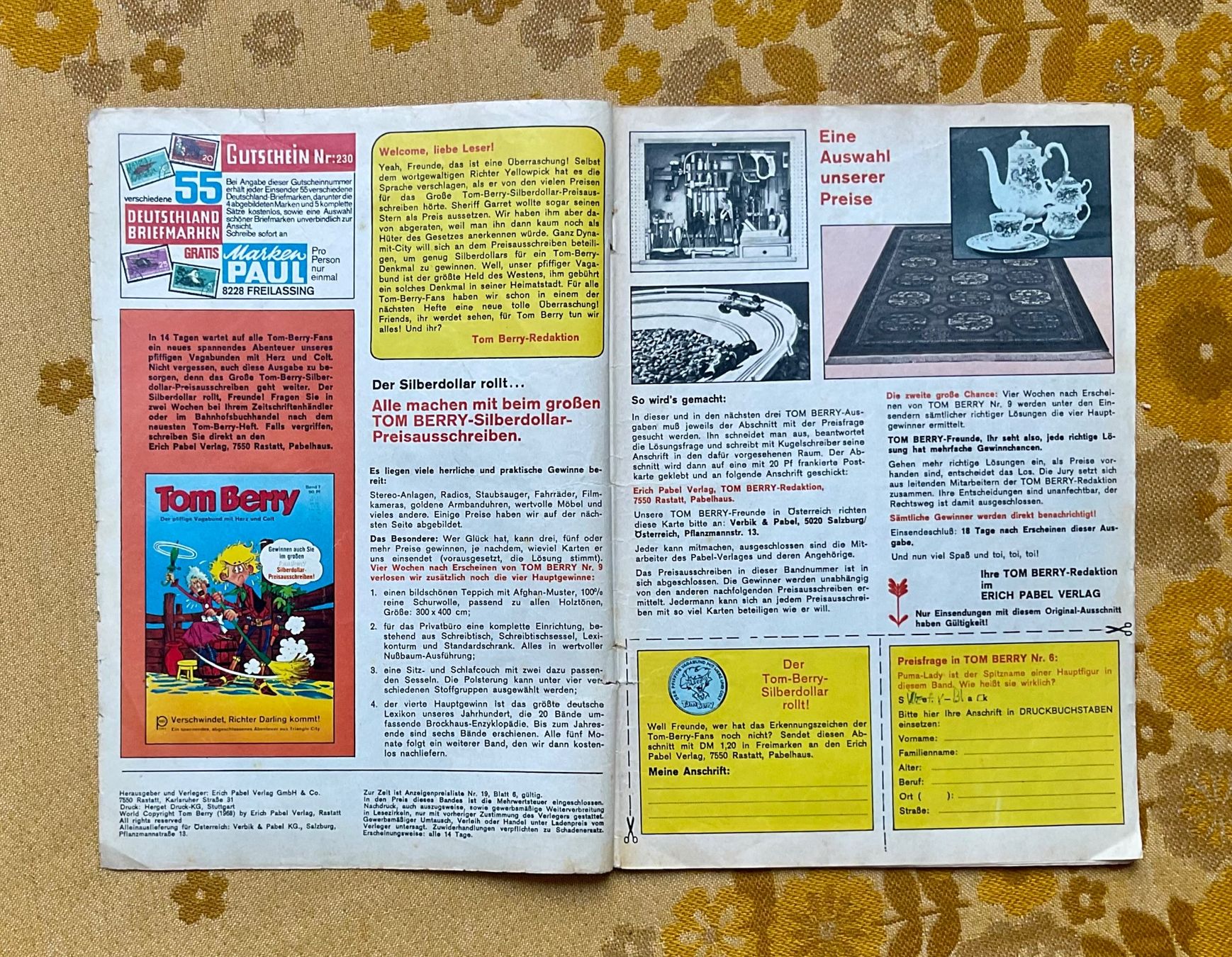 BD: Tom Berry Heft Nr 6 von 1968 – D'occasion à Endingen par nathan05 1