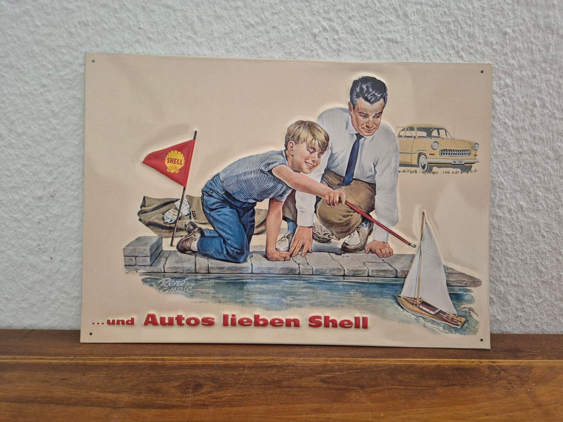 Shell Ecriteaux: Blechschild Shell Tankstelle Tanksäule Limitiert 2001 Blech – Neuf (Voir description) à Schaffhausen par pfanis09