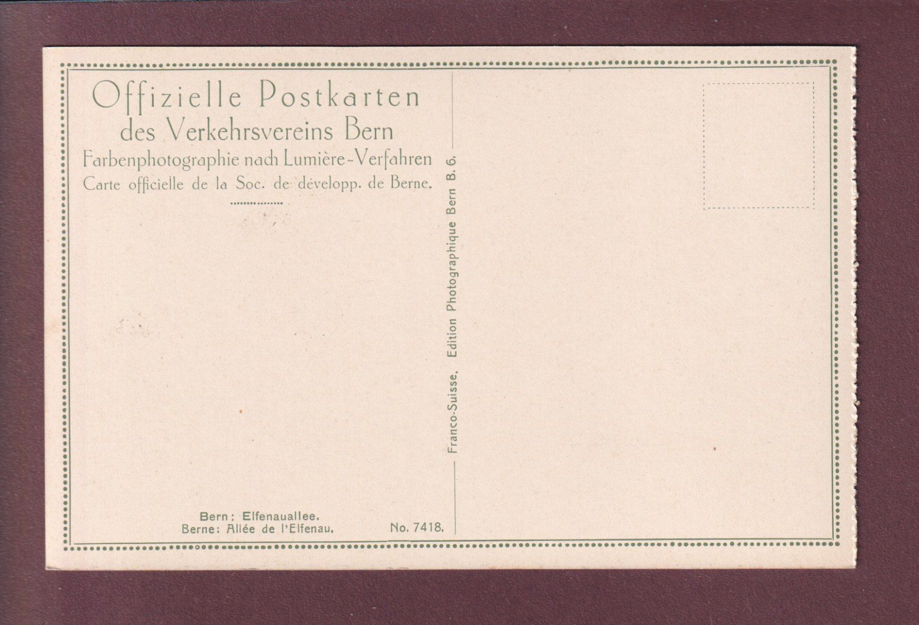 Cartoline postali: BERN - Elfenauallee – Usato da Pully venduto da nicecards 1