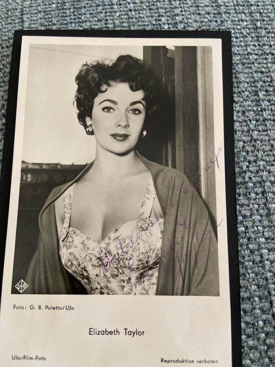 Autografi: Autogrammkarte Elizabeth Taylor – Usato da Henggart venduto da cdl_zh5b