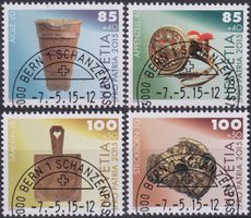 2015, B329-B332 mit Ersttags-Halbmond-Stempel BERN