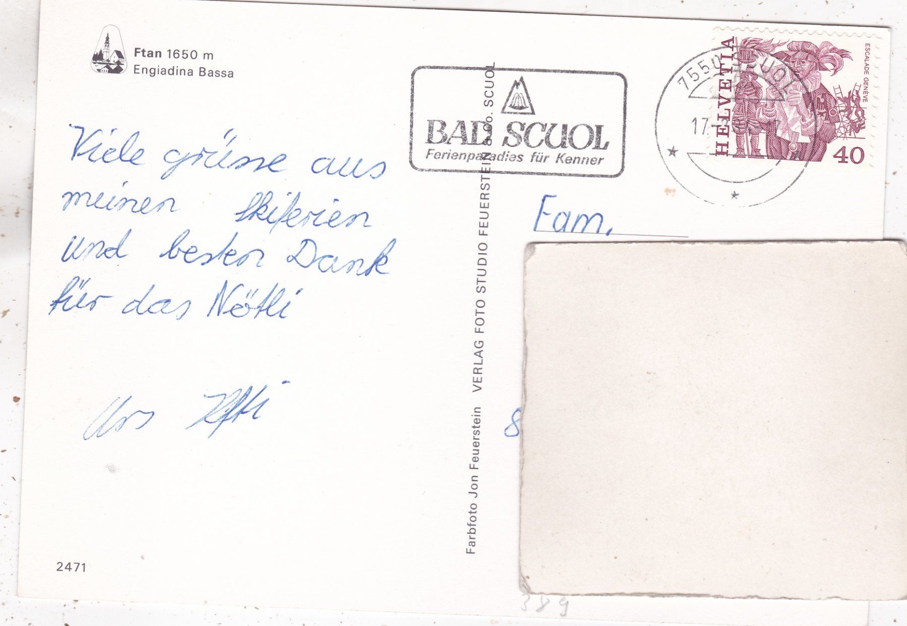 Ansichtskarten: Ftan 1984 – Gebraucht aus Herisau von Lisegrat2008 1