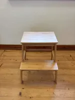 Trittleiter aus Bambus Holz zwei Stufen guter Zustand