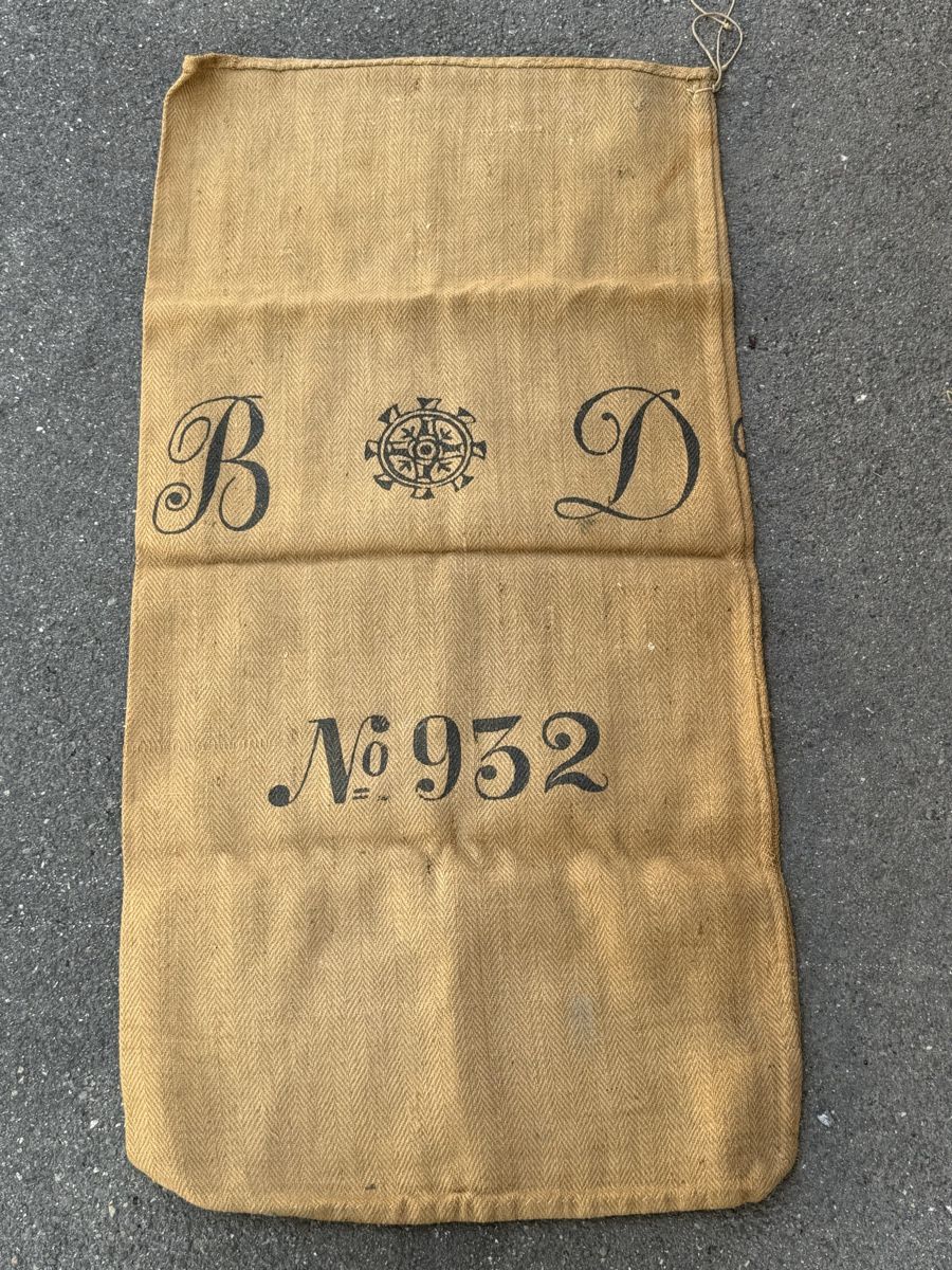 Tessuti: Antiker Getreidesack Kornsack Mehlsack Drittebach 1885  – Usato da Konolfingen venduto da petzipetz 1