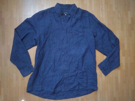 Chemise Eden Park 100% lin bleu-jeans taille L