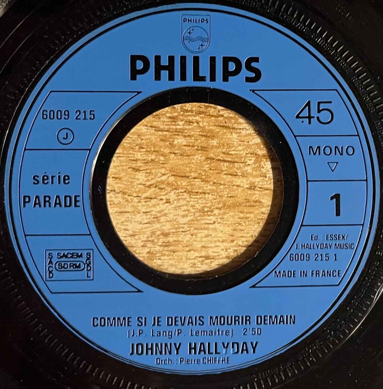 Dischi in vinile: JOHNNY HALLYDAY - COMME SI JE DEVAIS MOURIR DEMAIN – Usato da Bussigny venduto da vinyl-pas-cher 2