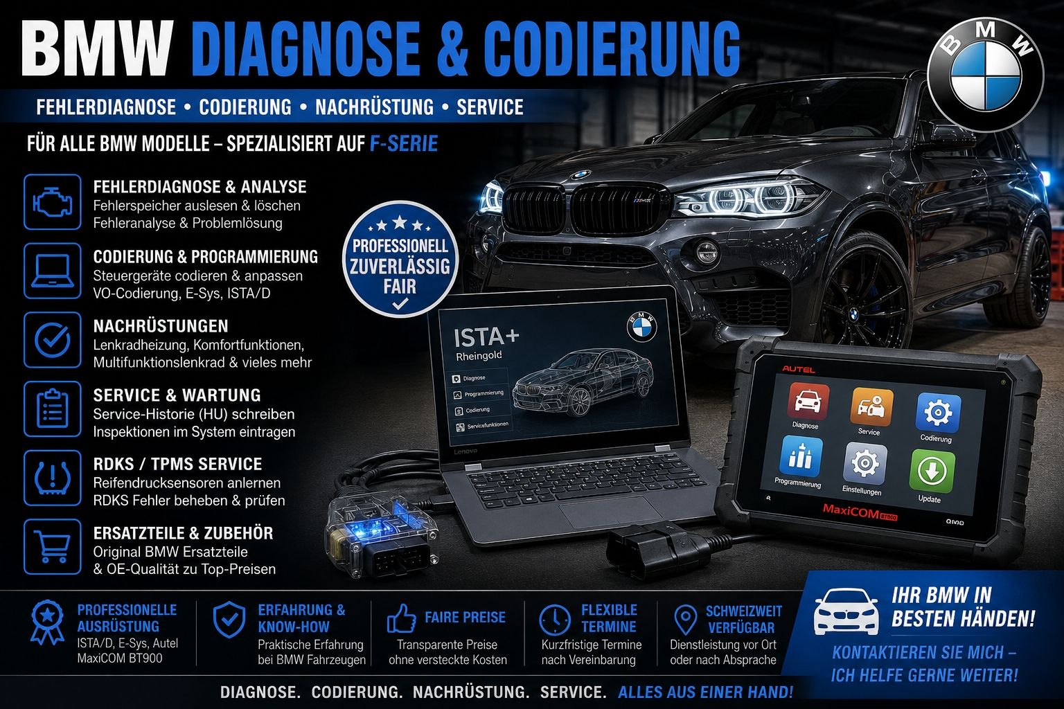 Sonstiges für Büro & Gewerbe: 🔧 BMW Diagnose | Codierung | Nachrüstung | ISTA | E-Sys |  – Gebraucht aus Neuhausen am Rheinfall von SMP-Ermischer