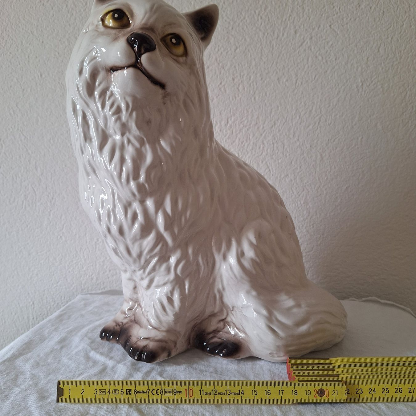 Skulpturen & Statuen: Vintage grosse Keramik Katze, weiss – Gebraucht aus Winterthur von Goldpipau 8