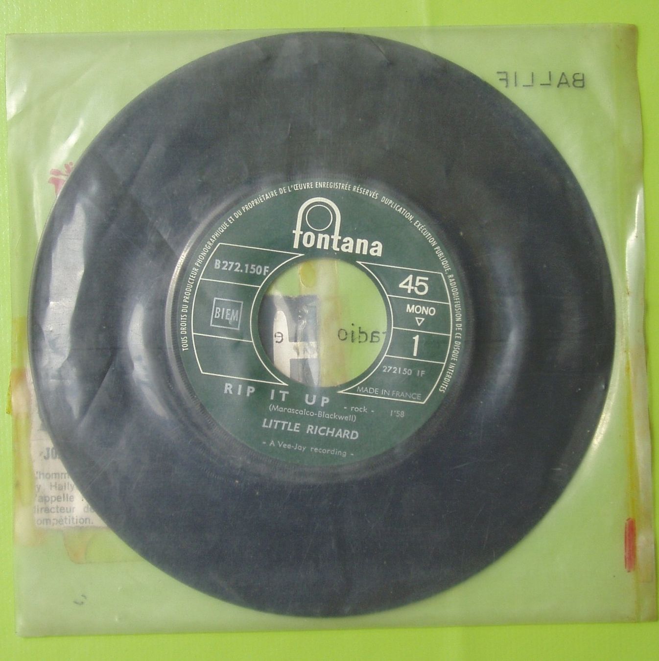 Dischi in vinile: Little RICHARD Rip it up / Baby face – Usato da Boussens venduto da catfood01