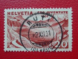 1931, Pro Juvenute J59: 2.Ersttag entwertet: RÜTI 2.12.1931