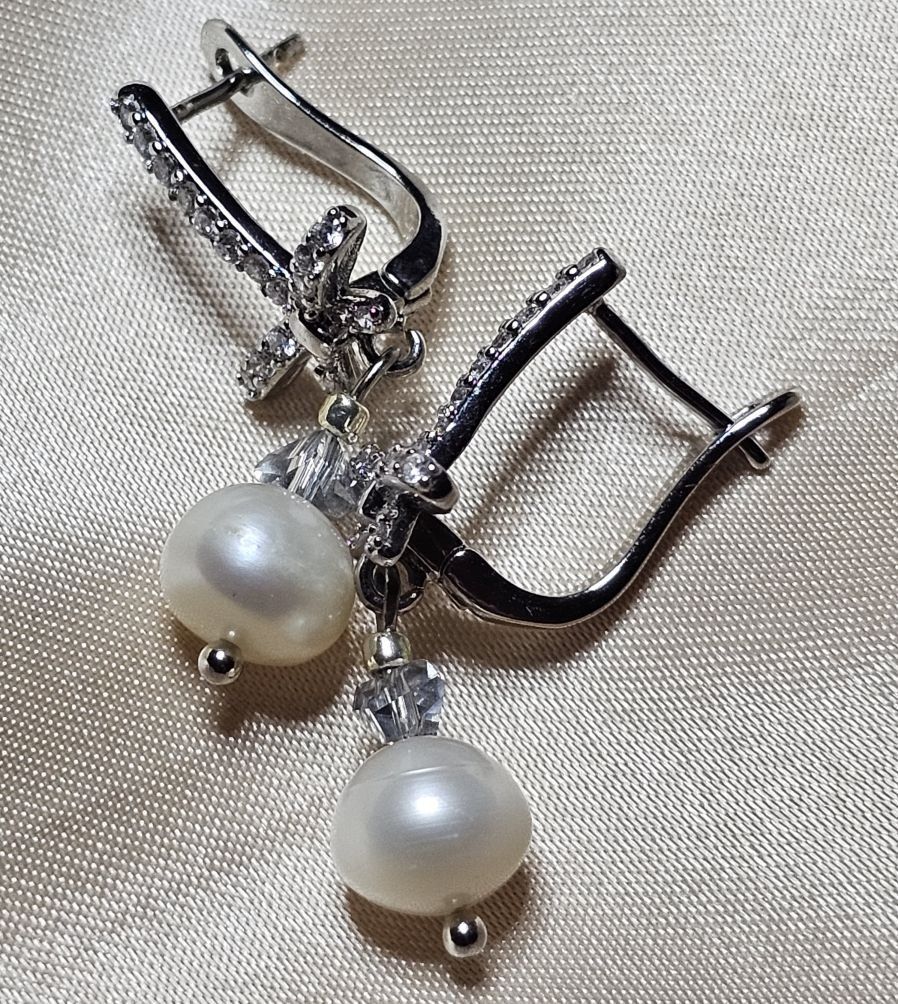 Orecchini pendenti & Orecchini a lobo: Klassische Ohrringe mit echen Perlen c.a.8 mm – Nuovo (secondo la descrizione) da Grenchen venduto da maretop 3