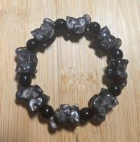 Silber Obsidian Elefäntchen Armband