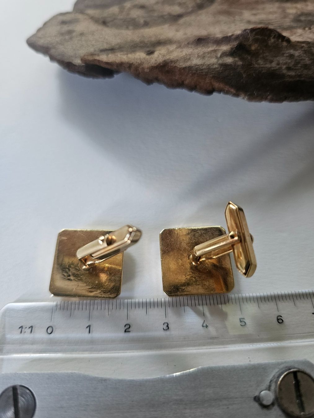 Gemelli: Manschettenknöpfe eckig goldfarben – Usato da Zürich venduto da MaisonBelleCachet 5