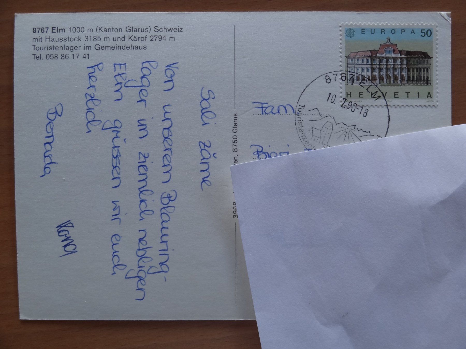 Cartoline postali: Elm - Glaris - 1990 – Usato da St Léonard venduto da Riglin 1
