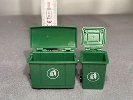 ‼️nun = 7.- Fr. !!❗2 x Mini Abfalleimer grün mit Rollen‼️Pst