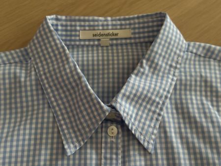Bluse Seidensticker - vichy Caro bléu - tailliert - 40 - NEU