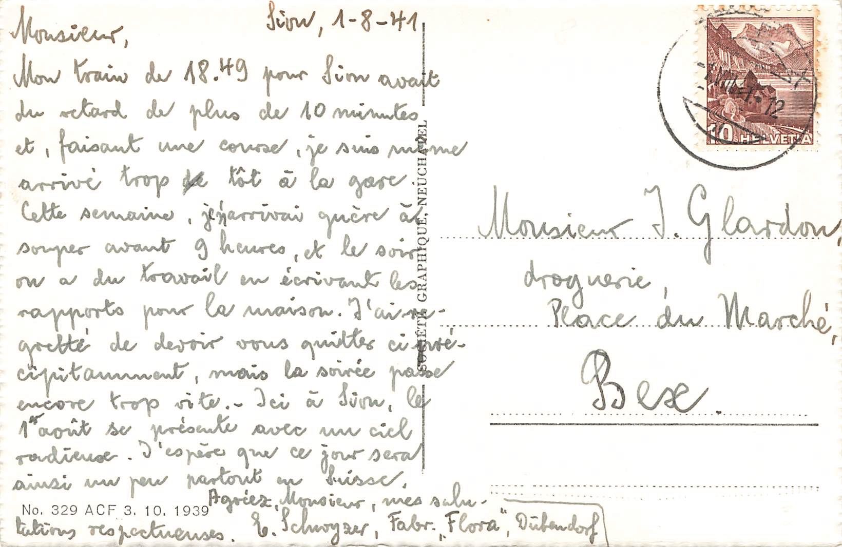 Cartoline postali: Sion – Usato da Biasca venduto da Blenio71 1