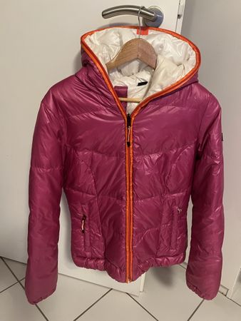 Kjus Damen Daunenjacke pink weiss mit Kapuze Grösse 40