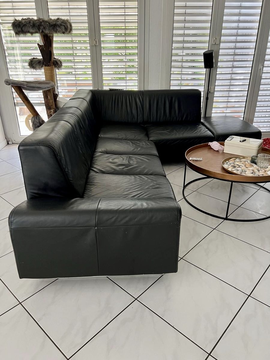 Divani: Ledersofa, schwarz – Usato da Eschenbach LU venduto da cherryplum