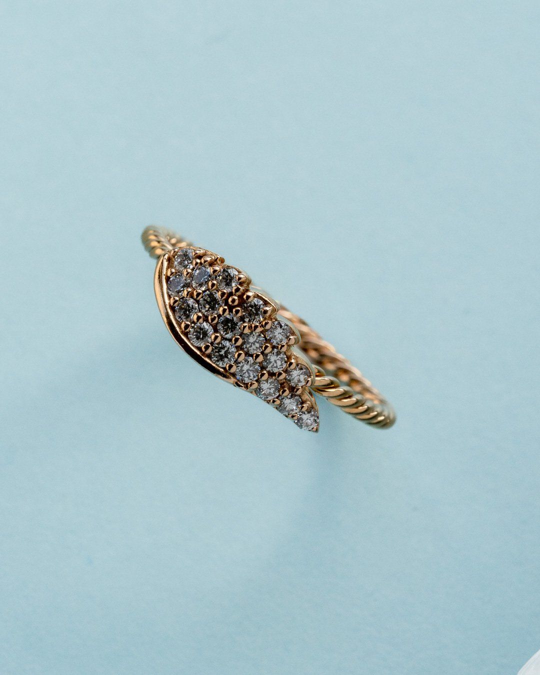 Anelli: 18ct Rose Gold Diamond-set "wing" Ring – Usato da Genève venduto da Prometheus_Watches 2