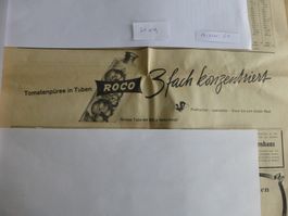 Tomatenpüree in Tube, Werbung, Roco, 1954
