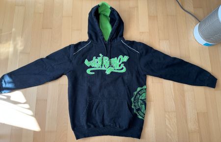 FishBone Hoodie, schwarz, grün, black, green, Sweatshirt