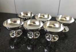 6 Vintage Silberbecher BEARD Eisbecher 
