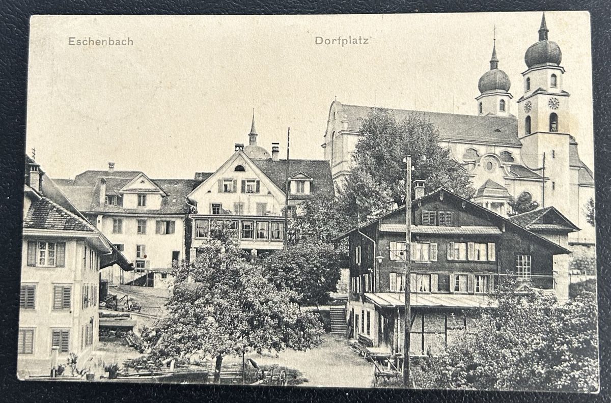 Cartoline postali: AK Eschenbach Dorfplatz  – Usato da Horw venduto da Tellbub