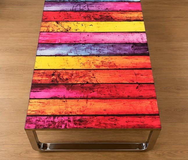 Tables: Table basse multicolore en verre – D'occasion à Collex par lpe_zhq9 3